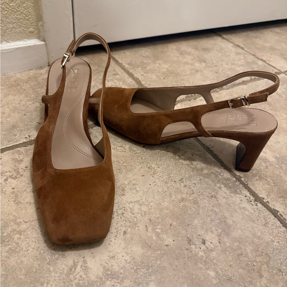 Naturalizer Carmen Slingback Dark Chestnut Brown Suede - Picture 2 of 12